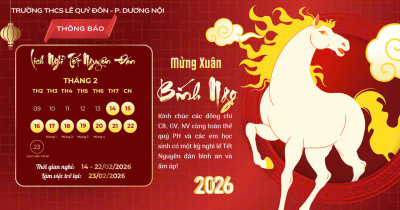 LỊCH NGHỈ TẾT NGUYÊN ĐÁN BÍNH NGỌ NĂM 2026