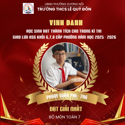 VINH DANH HỌC SINH ĐẠT THÀNH TÍCH CAO TRONG CÁC KÌ THI HSG CÁC CẤP NĂM HỌC 2025 - 2026