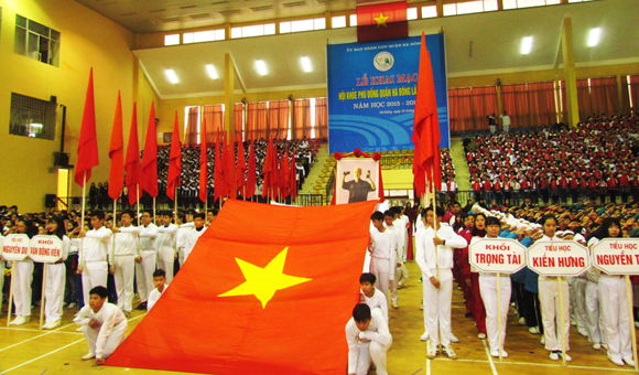 Tham gia màn đồng diễn Hội khỏe Phù Đổng lần thứ X quận Hà Đông năm 2019